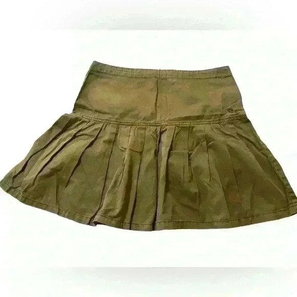 GXTREME Women’s Y2K Pleated Skirt 100% Cotton Green Zip Up Size 12/32 Surfing - Picture 1 of 9